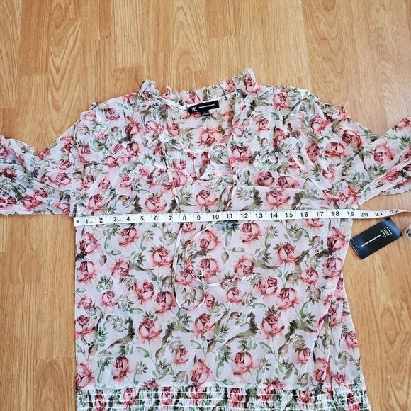 NEW! INC Floral Printed Peasant Blouse size Large - Picture 11 of 14